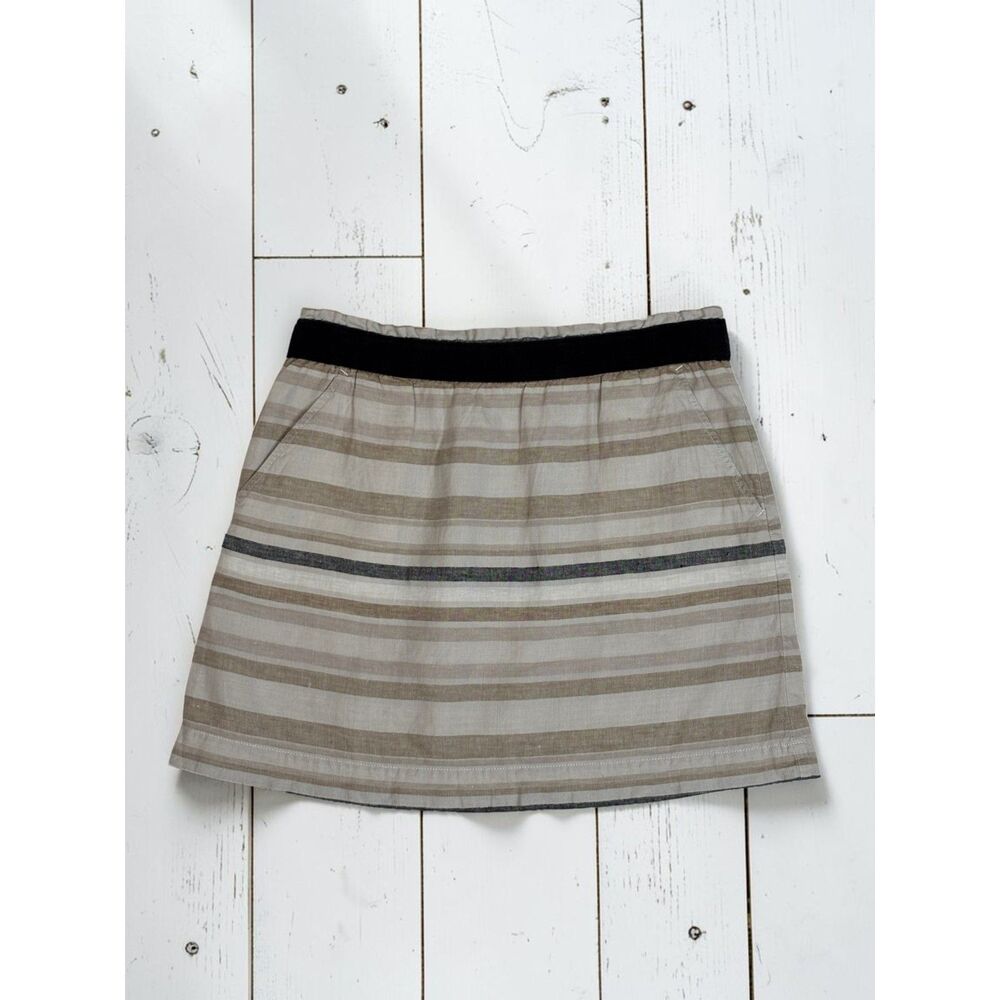Ann Taylor LOFT Linen Striped Mini Skirt Size S